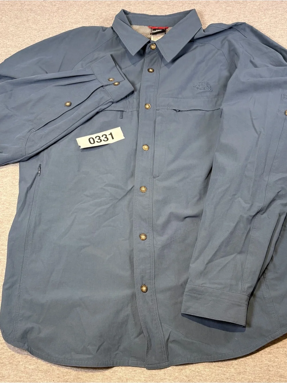 The North Face Mens M Blue Summit Series Button Up Long Sleeve Shirt Outdoors